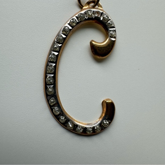 Alphabet Cursive/Script Gold Letter C Necklace - Picture 4 of 7